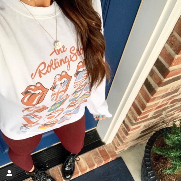 ROLLING STONES tongues distressed graphic oversized sweatshirt Urban Outfitters - Picture 8 of 9